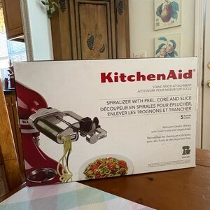 KitchenAid Red and Silver Spiralizer Stand Mixer Attachment